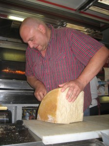 cutting the grana padrana for us