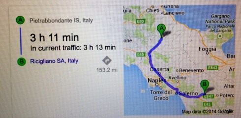 Pietrabbondante to Ricigliano today by car - Google Maps